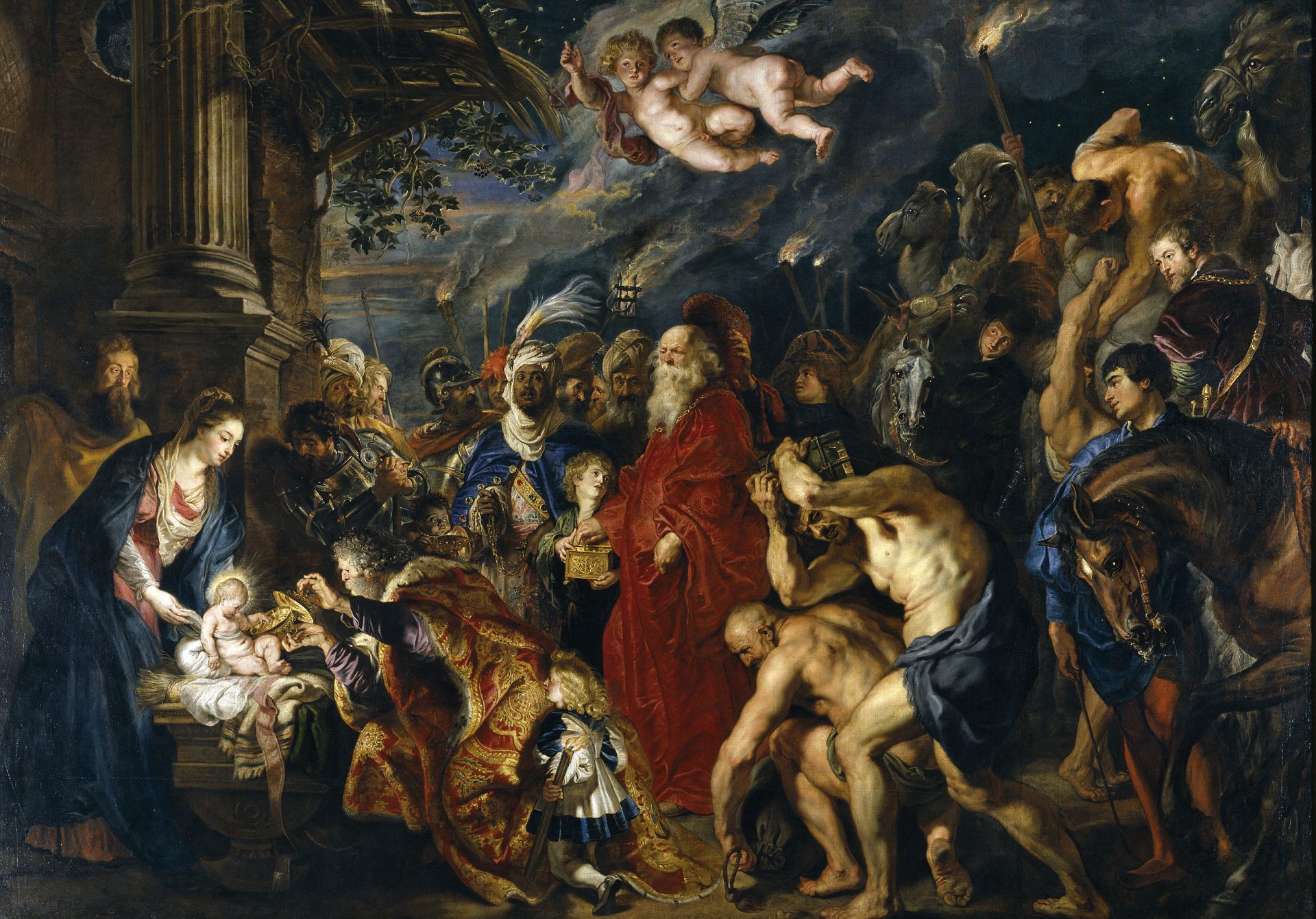 Die Anbeutung durch die drei Magi, Peter Paul Rubens (zwischen1628 und 1629), Museo del Prado Madrid (Ausschnitt).