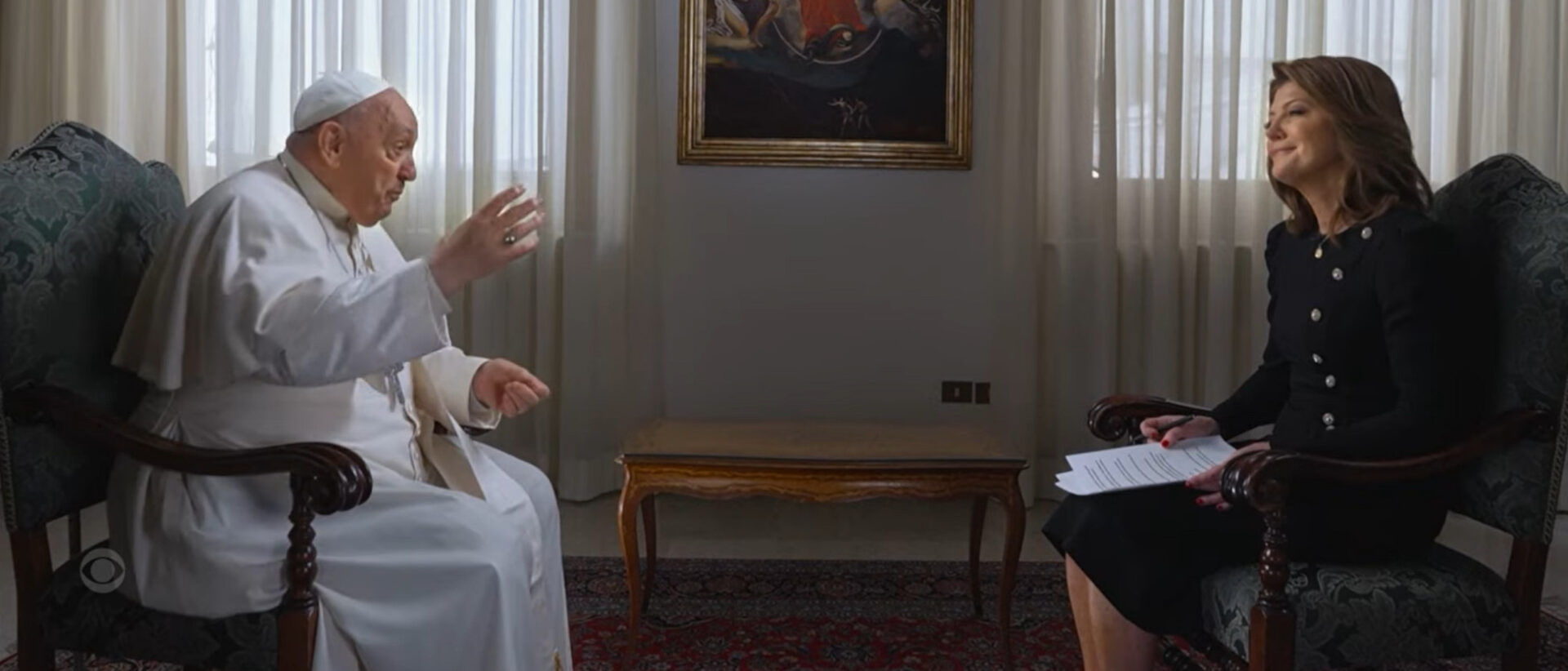 Papst Franziskus im Gespräch mit Norah O’Donnell