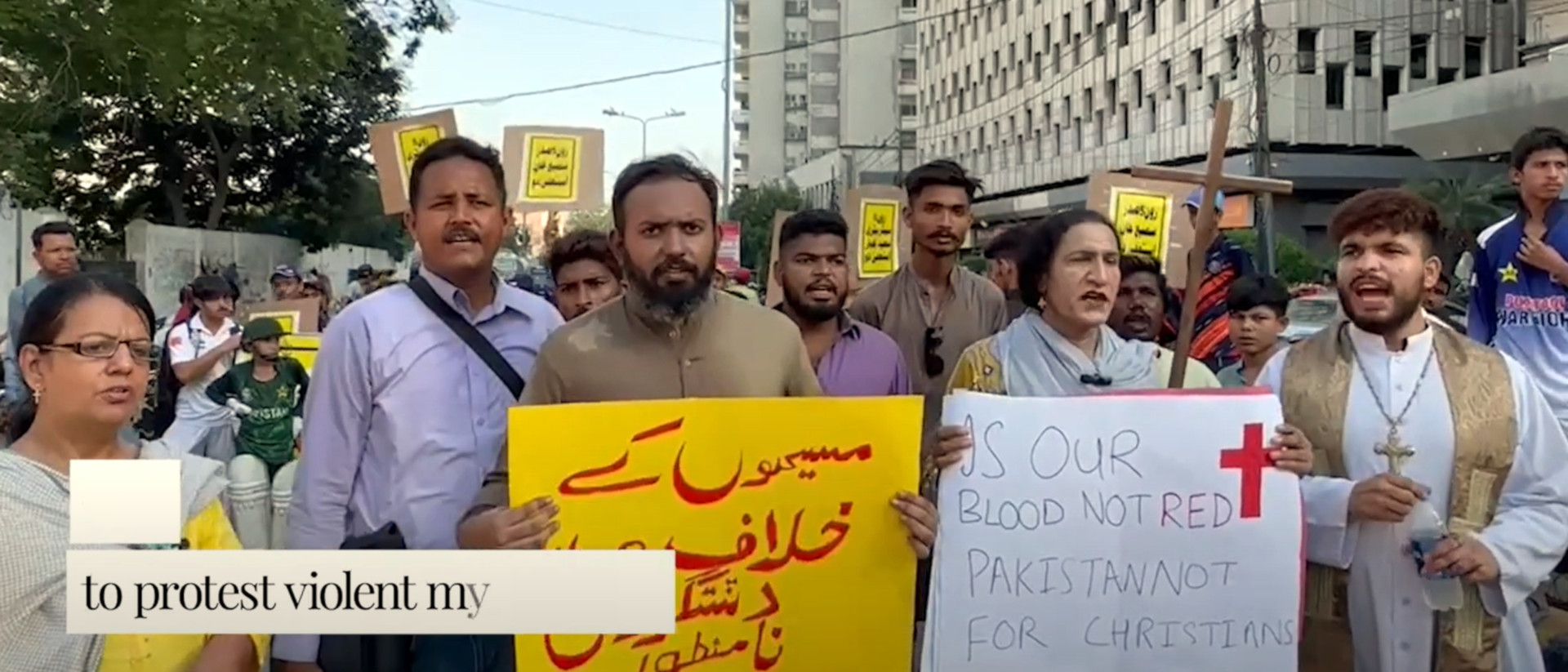 Demonstration pakistanischer Christen gegen Lynchjustiz seitens Muslime