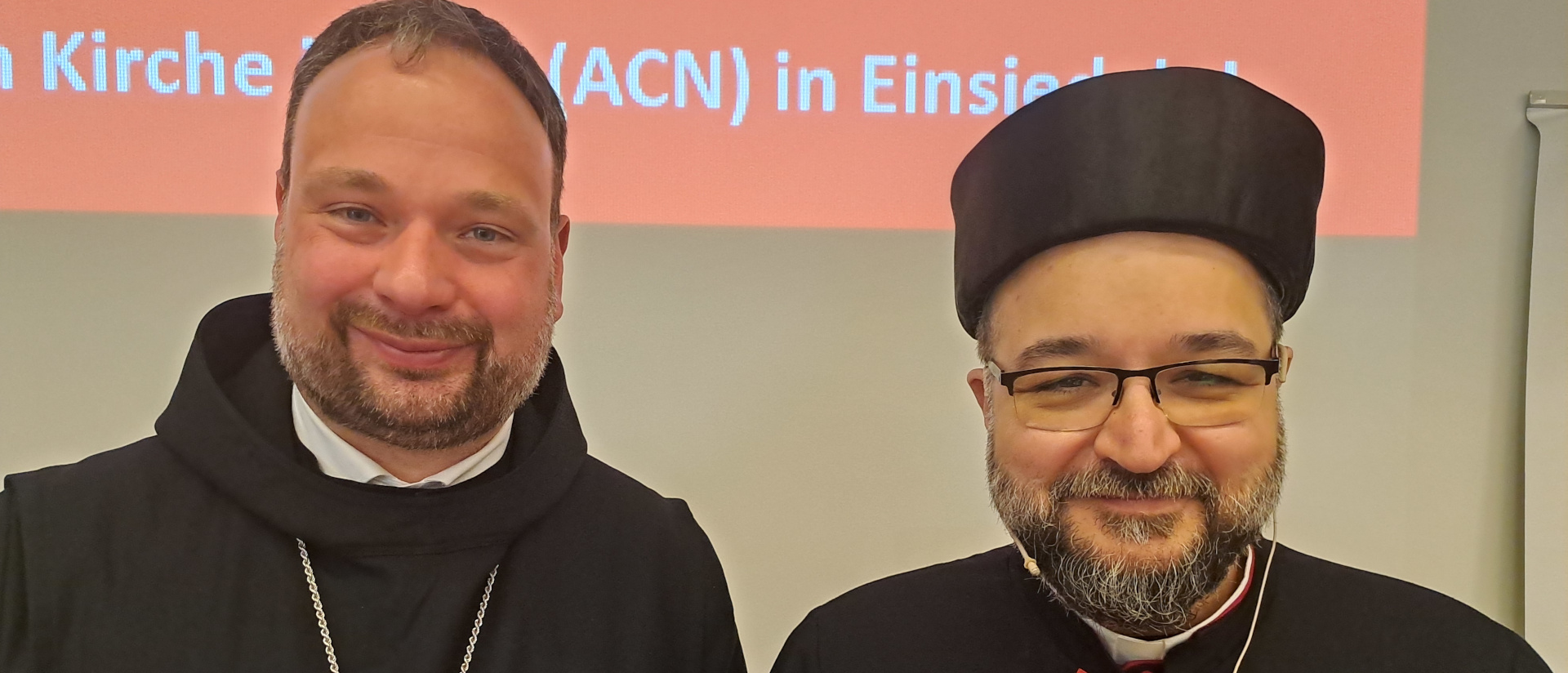 Abt Nikodemus Schnabel und Pater Paulus Sati in Einsiedeln