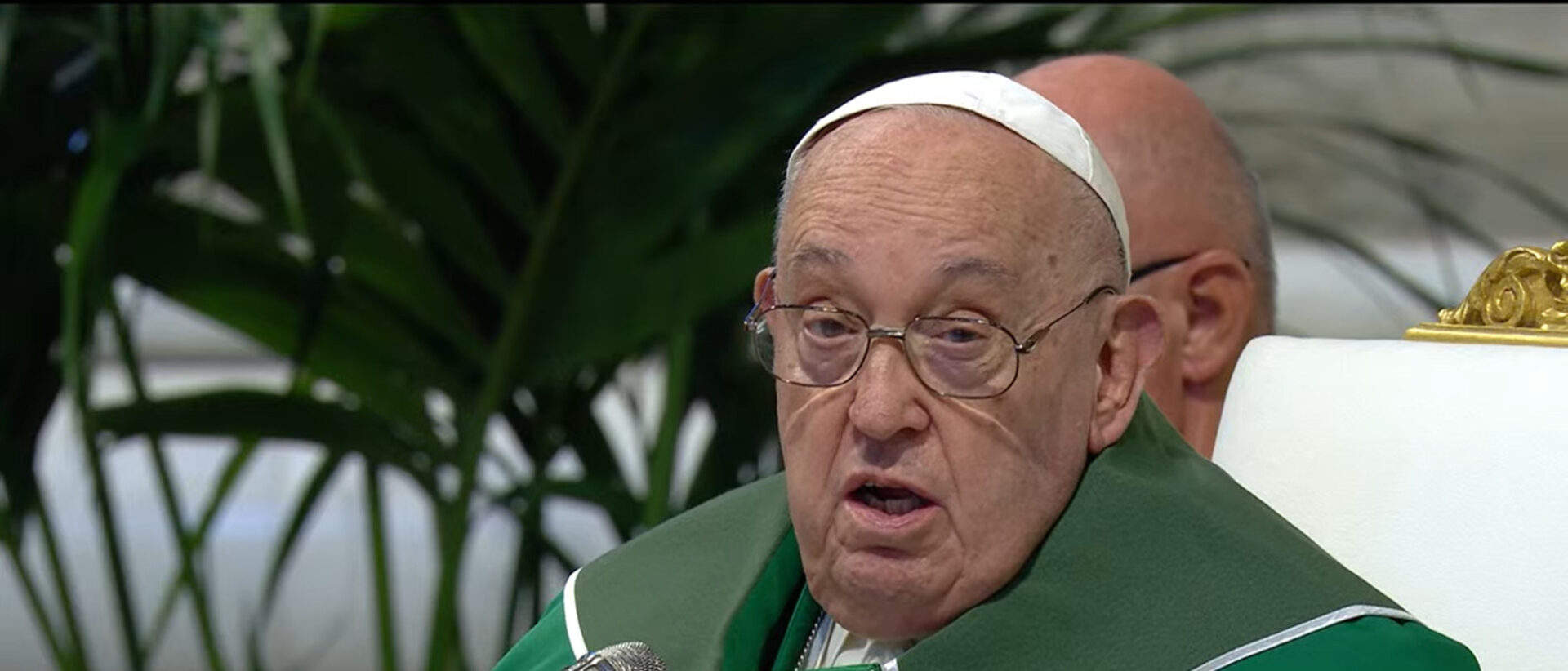 Papst Franziskus hält die Predigt bei der Abschlussmesse der Weltsynode im Petersdom, 27. Oktober 2024.