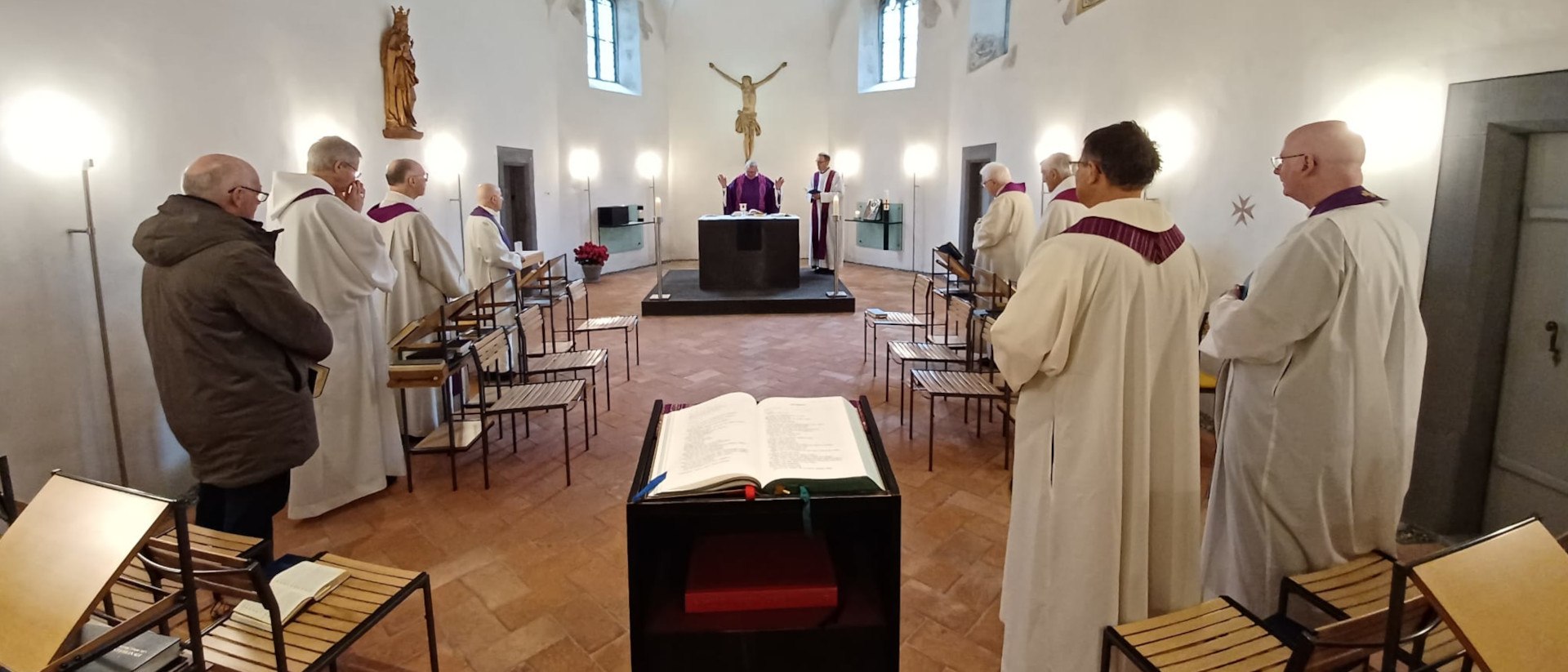 Die Bischöfe feiern während der Vollversammlung einen Gottesdienst im Kloster Fischingen.