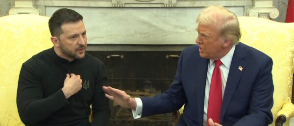 US-Präsident Donald Trump und der ukrainische Präsident Wolodimir Selenski am 28. Februar 2025 im Oval Office. | Screenshot blick.ch