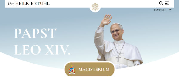 Papst Leo XIV. auf der neuen Webseite des Vatikans. | www.vatican.va Screenshot