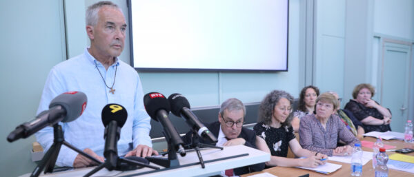 Antoine Salina, Chorherr der Abtei Saint-Maurice, an Pressekonferenz, 20. Juni 2025. | Abtei Saint-Maurice