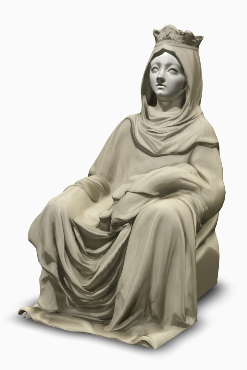 Die 3D-Version der Muttergottes der Kathedrale Lausanne, rekonstruiert von René Bugnion und Alexis Allemand