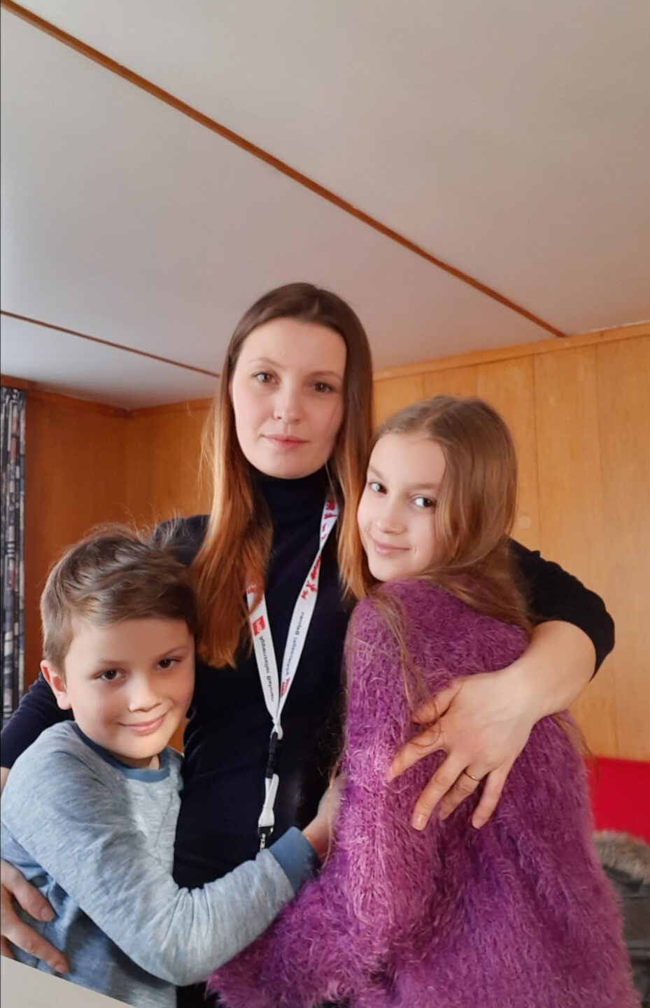 Mariia Shuldyk und ihre Kinder Anna und Danyl