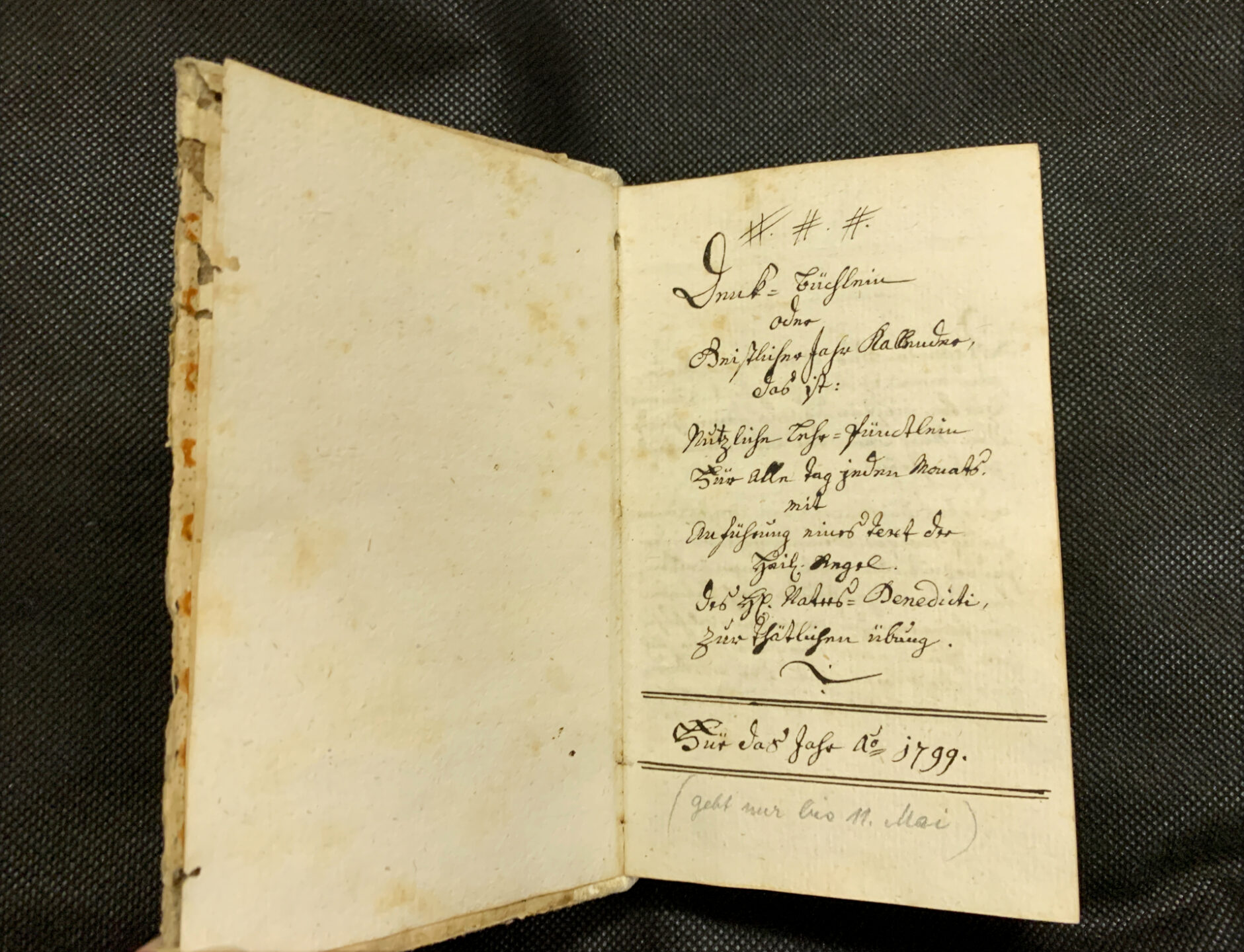 Eine Handschrift von Wiborada Zislin (1749-1812). Die Benediktinerin war unter anderem Chronistin des Klosters St. Gallenberg.