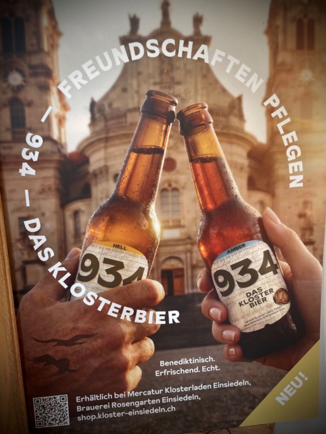 "934*: Das neue Einsiedler Klosterbier.