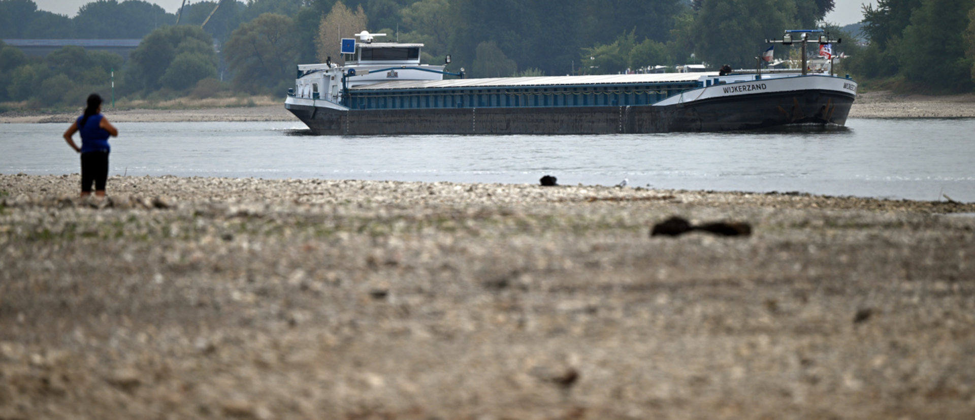 Niedriger Pegelstand des Rheins bei Leverkusen, im Sommer 2022, in dem ebenfalls Trockenheit herrschte | Keystone