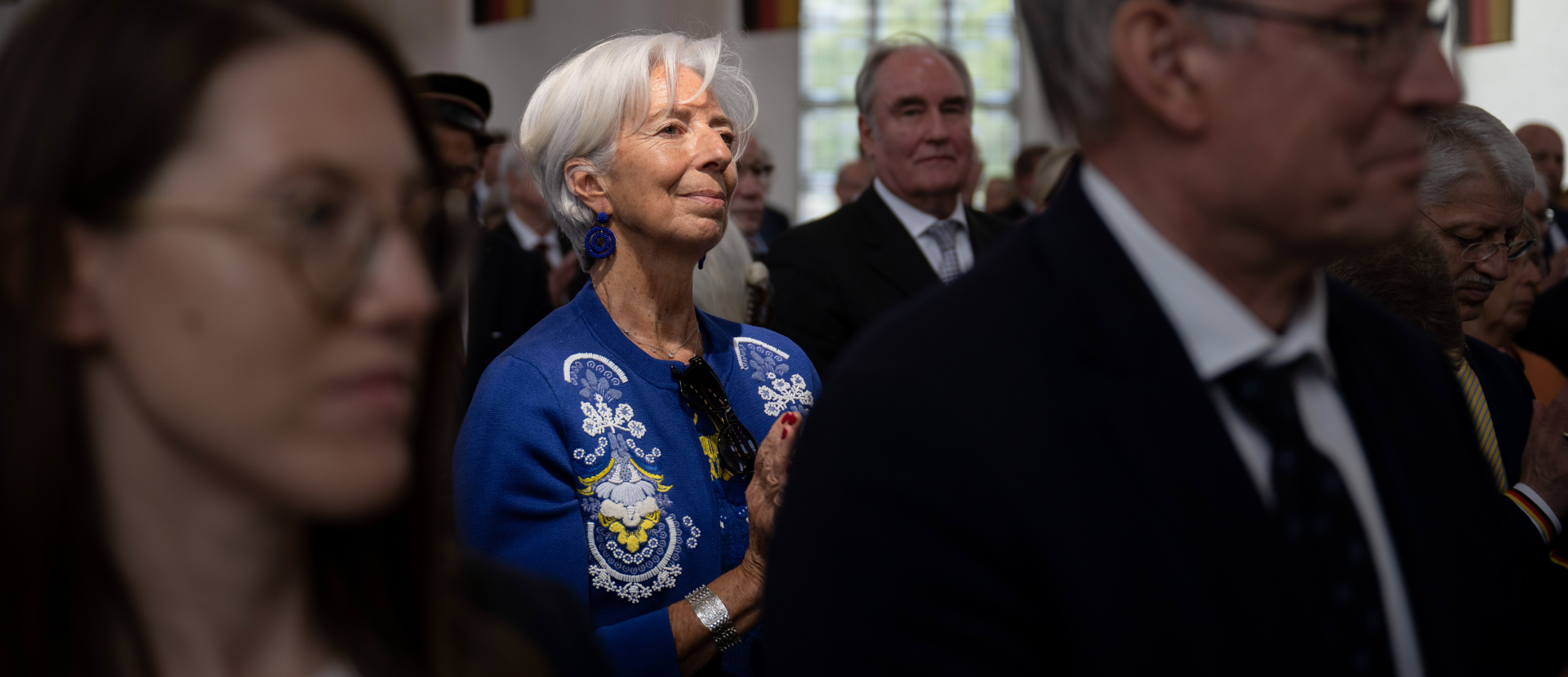 Christine Lagarde, Präsidentin der Europäischen Zentralbank, 2023 in der Paulskirche in Frankfurt | Sebastian Gollnow/dpa POOL/KNA